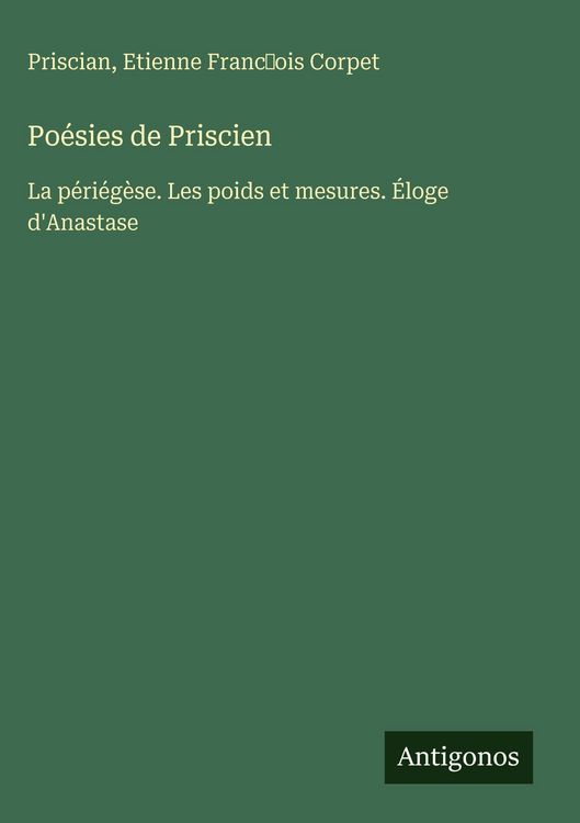 Produktbild: Po&eacute;sies de Priscien