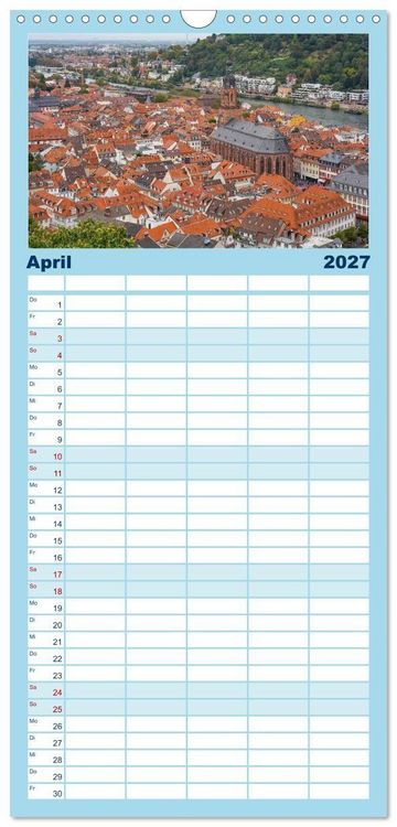 Produktbild: Familienplaner 2027 - Heidelberg Impressionen mit 5 Spalten (Wandkalender, 21 x 45 cm) CALVENDO