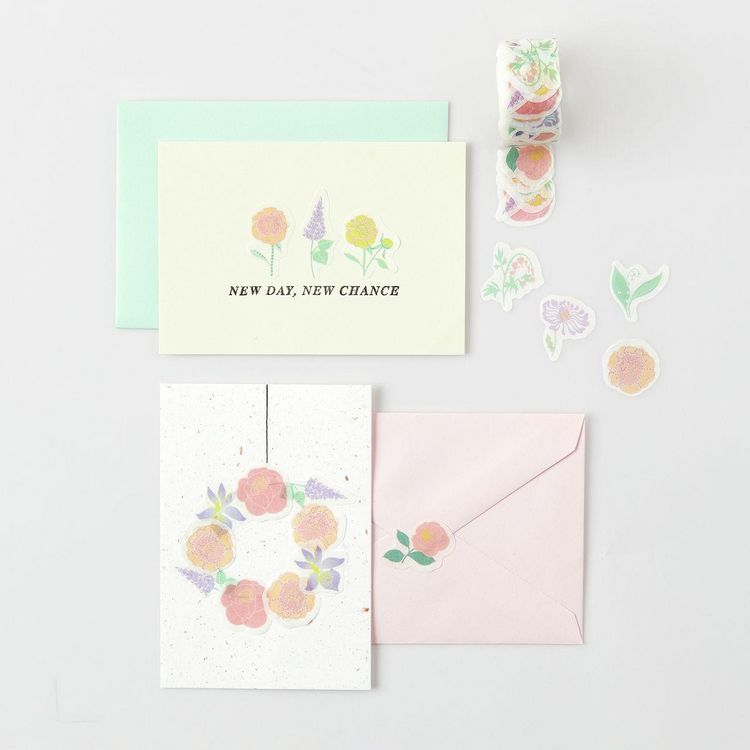 Produktbild: Washi Sticker Blumen, Pastell , The Sky is the Limit, 200 Stk/Rolle