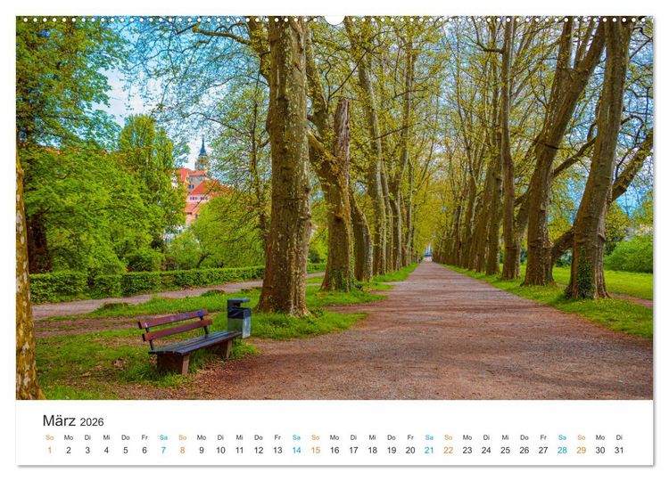 Produktbild: T&uuml;bingen - Die schw&auml;bische Universit&auml;tsstadt (hochwertiger Premium Wandkalender 2026 DIN A2 quer), Kunstdruck in Hochglanz