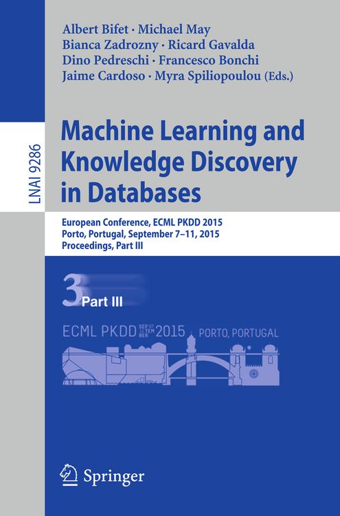 Produktbild: Machine Learning and Knowledge Discovery in Databases