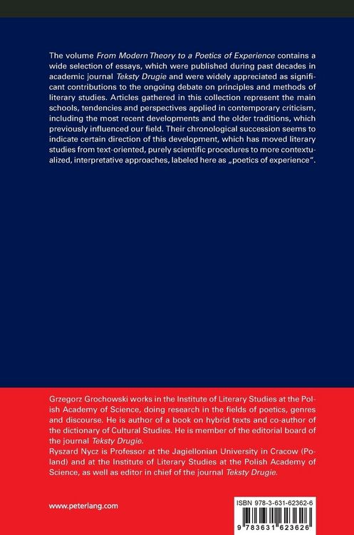 Produktbild: From Modern Theory to a Poetics of Experience