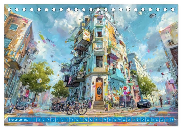 Produktbild: Bunte Stadt - Einzigartige Bewohner (Tischkalender 2026 DIN A5 quer), CALVENDO Monatskalender