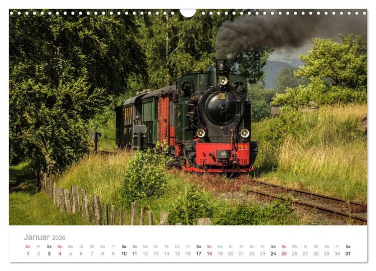 Produktbild: Schmalspurbahn Dampflok Bieberlies (Wandkalender 2026 DIN A3 quer), CALVENDO Monatskalender