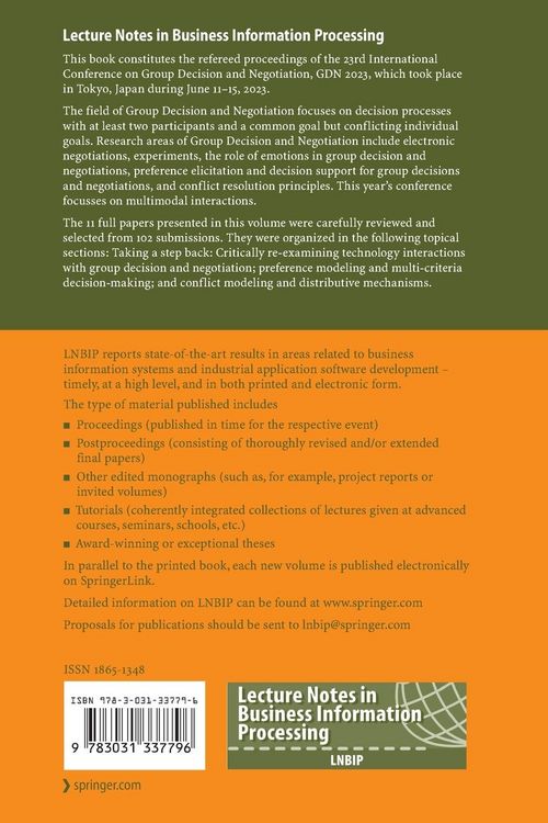 Produktbild: Group Decision and Negotiation in the Era of Multimodal Interactions