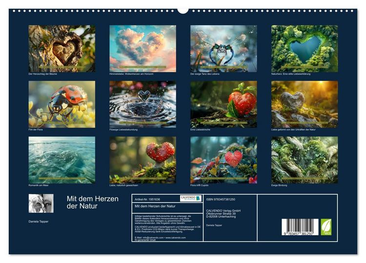 Produktbild: Mit dem Herzen der Natur (hochwertiger Premium Wandkalender 2026 DIN A2 quer), Kunstdruck in Hochglanz