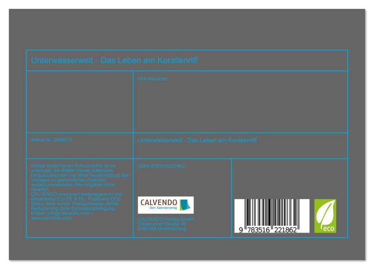 Produktbild: Unterwasserwelt - Das Leben am Korallenriff (Tischkalender 2026 DIN A5 quer), CALVENDO Monatskalender