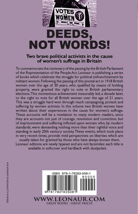 Produktbild: Deeds, Not Words!-the Experiences of Two Suffragettes in the Struggle for the British Women's Vote