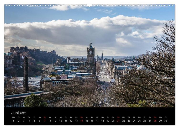 Produktbild: EDINBURGH. Blick. Licht. Wetter. (Wandkalender 2026 DIN A2 quer), CALVENDO Monatskalender