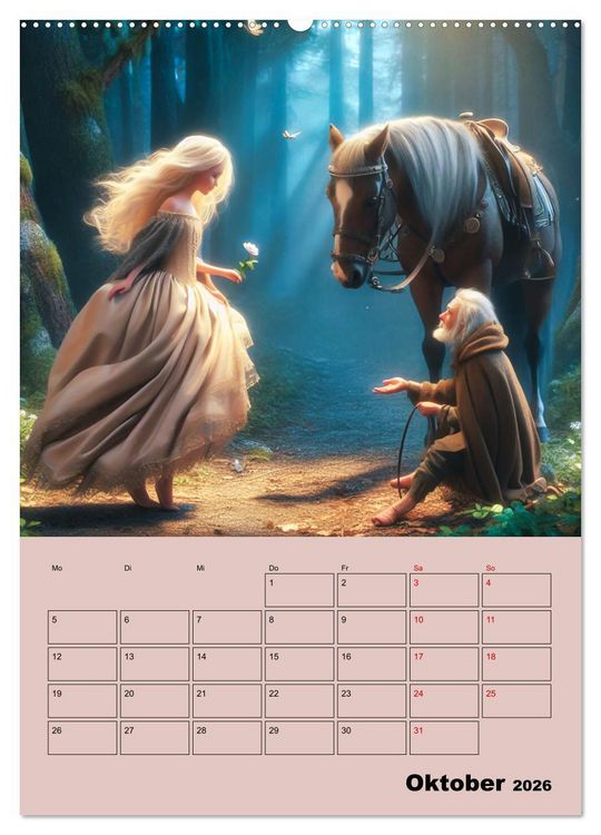 Produktbild: K&ouml;nigliche Momente - Kleine Prinzessin im M&auml;rchenwald (hochwertiger Premium Wandkalender 2026 DIN A2 hoch), Kunstdruck in Hochglanz