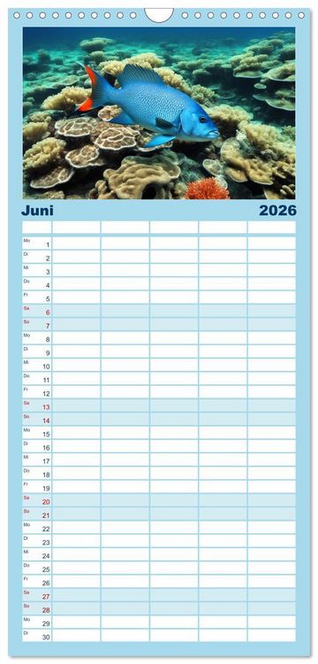 Produktbild: Familienplaner 2026 - Tief unten im Meer Unterwasser Fantasy mit 5 Spalten (Wandkalender, 21 x 45 cm) CALVENDO