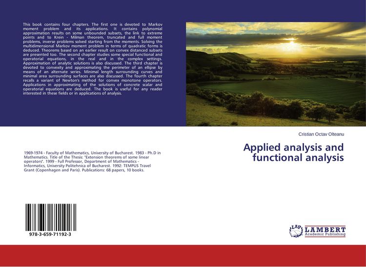 Produktbild: Applied analysis and functional analysis