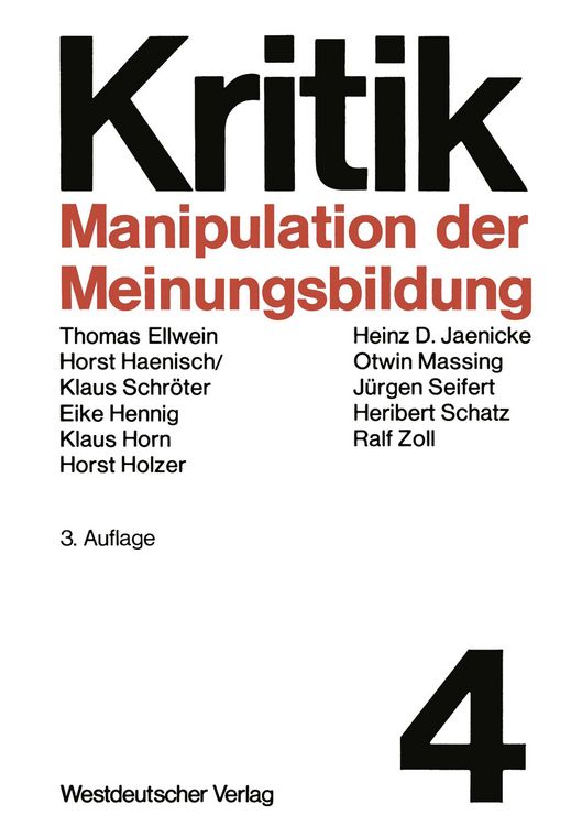 Produktbild: Manipulation der Meinungsbildung