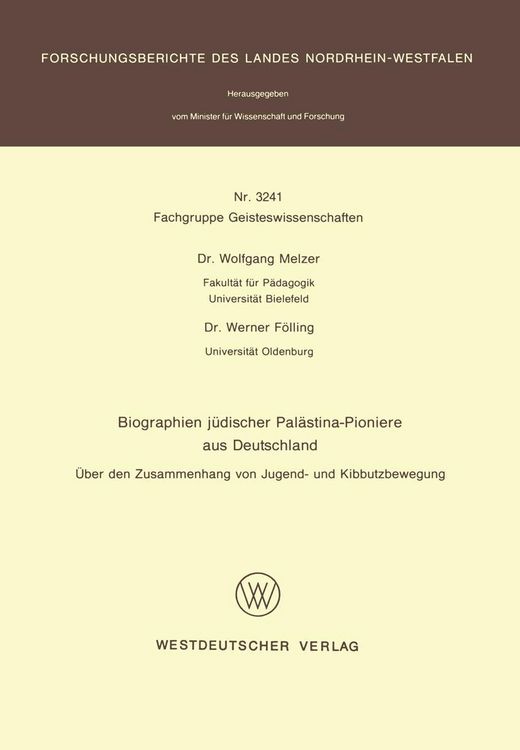 Produktbild: Biographien j&uuml;discher Pal&auml;stina-Pioniere aus Deutschland