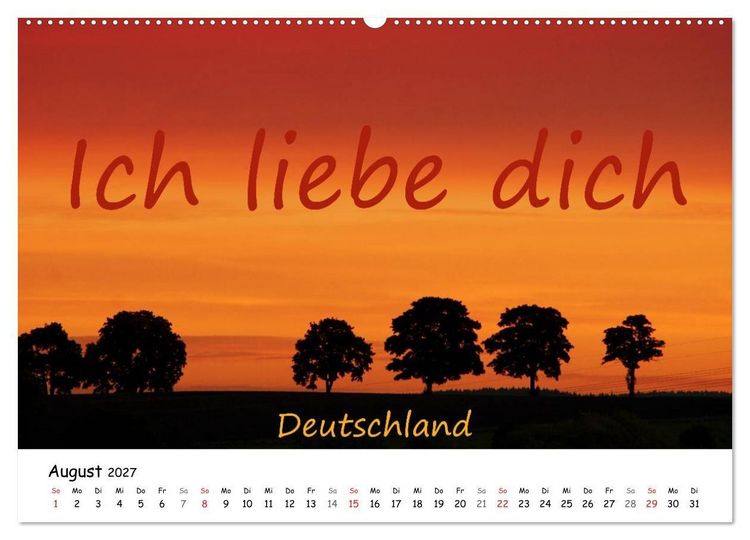Produktbild: Ich liebe Dich (hochwertiger Premium Wandkalender 2027 DIN A2 quer), Kunstdruck in Hochglanz