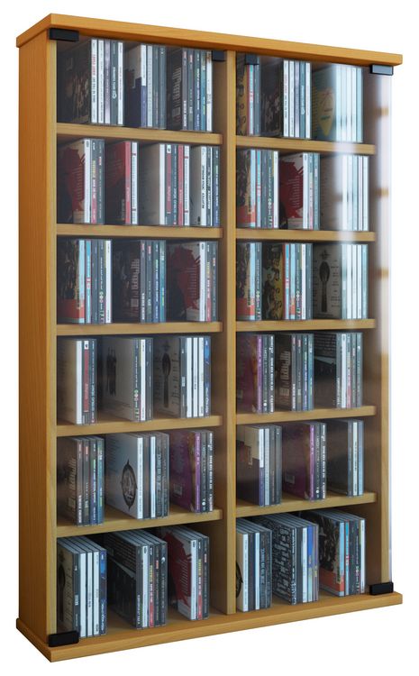 Produktbild: Holz CD DVD Stand Regal Schrank Roma Glast&uuml;r