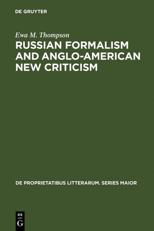 Produktbild: Russian Formalism and Anglo-American New Criticism