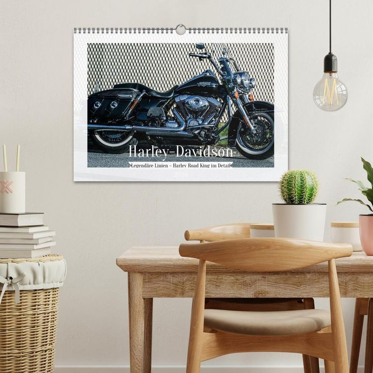 Produktbild: Legend&auml;re Linien &ndash; Harley Road King im Detail (Wandkalender 2026 DIN A3 quer), CALVENDO Monatskalender