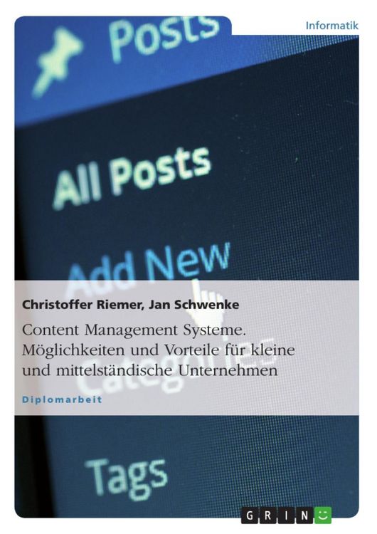 Produktbild: Analyse und Konzeption von Content Management Systemen f&uuml;r kleine und mittelst&auml;ndische Unternehmen