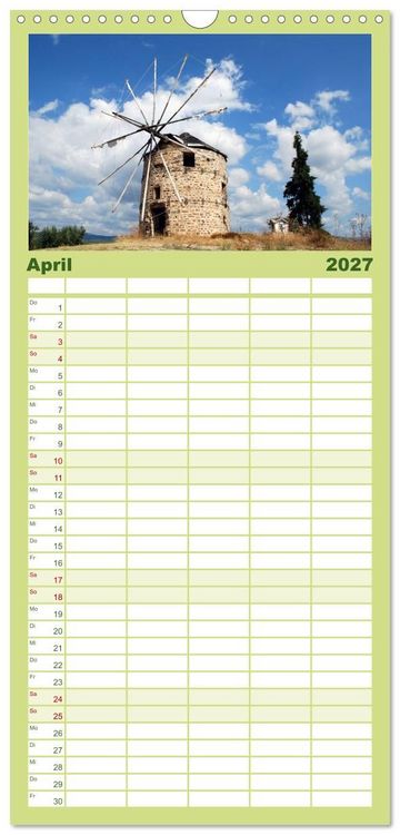 Produktbild: Familienplaner 2027 - Griechische Inseln mit 5 Spalten (Wandkalender, 21 x 45 cm) CALVENDO