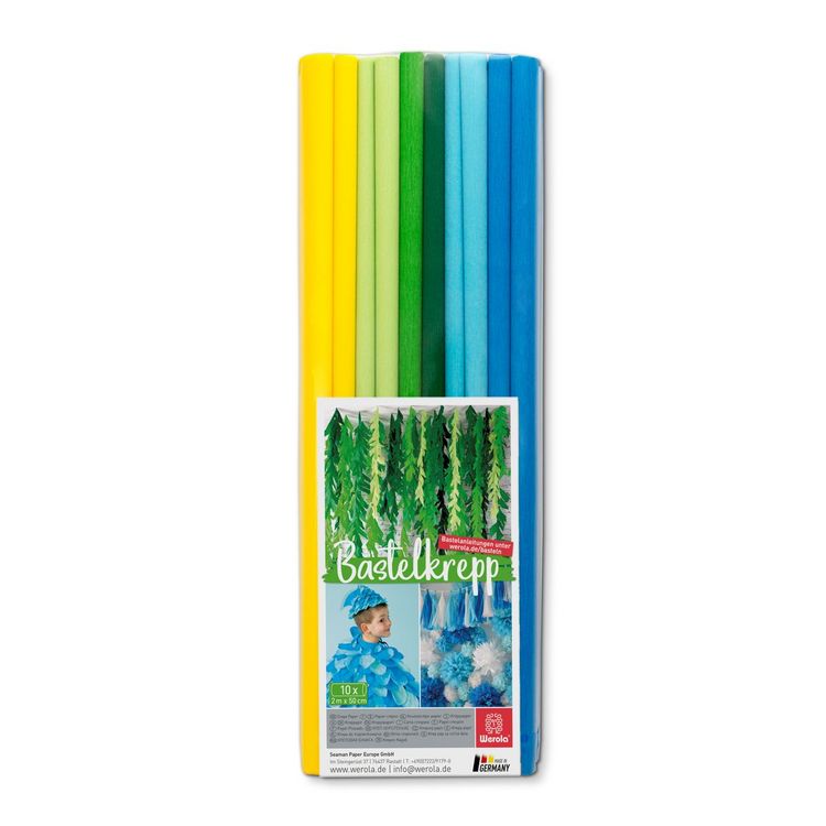 Produktbild: Bastelkrepp Maritim 50cmx2m 10 Rollen