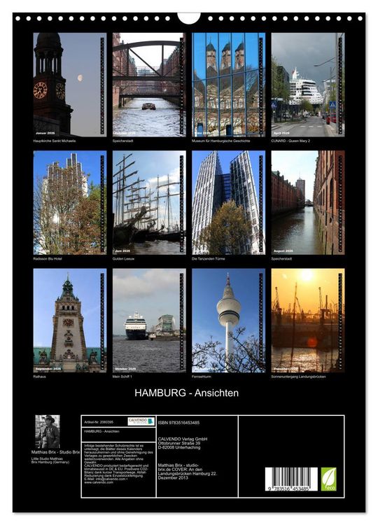 Produktbild: HAMBURG - Ansichten (Wandkalender 2026 DIN A3 hoch), CALVENDO Monatskalender