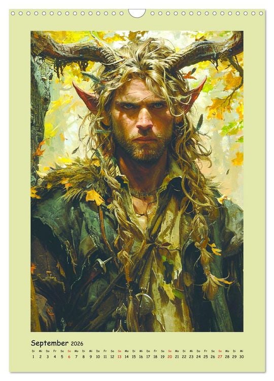 Produktbild: Druidenland. Keltische Fantasy-Figuren aus der Anderwelt (Wandkalender 2026 DIN A3 hoch), CALVENDO Monatskalender