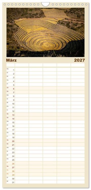 Produktbild: Familienplaner 2027 - Peru - Traumreise durch das Land der Inka mit 5 Spalten (Wandkalender, 21 x 45 cm) CALVENDO