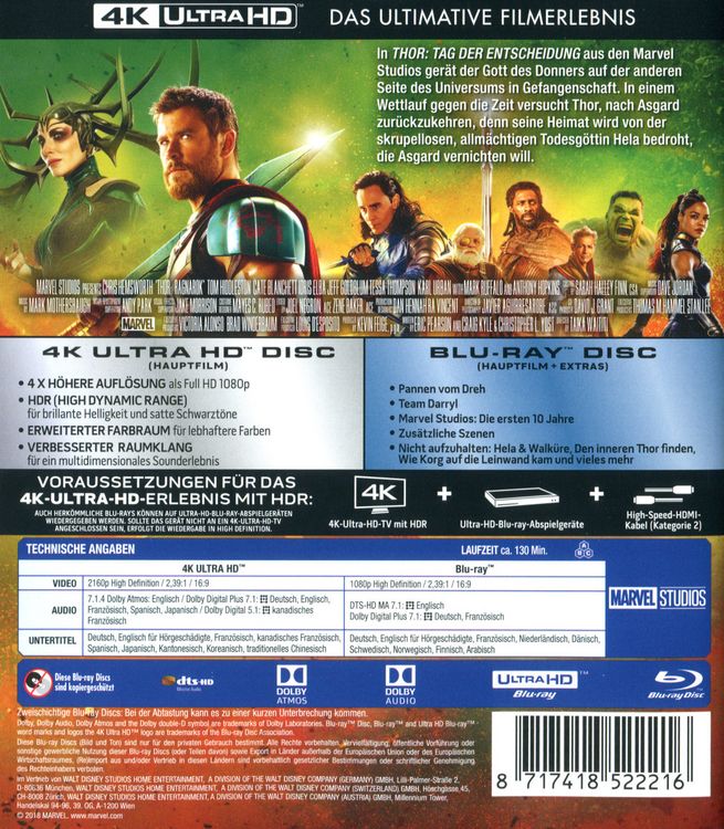 Produktbild: Thor - Tag der Entscheidung (4K Ultra HD) (+ Blu-ray 2D)