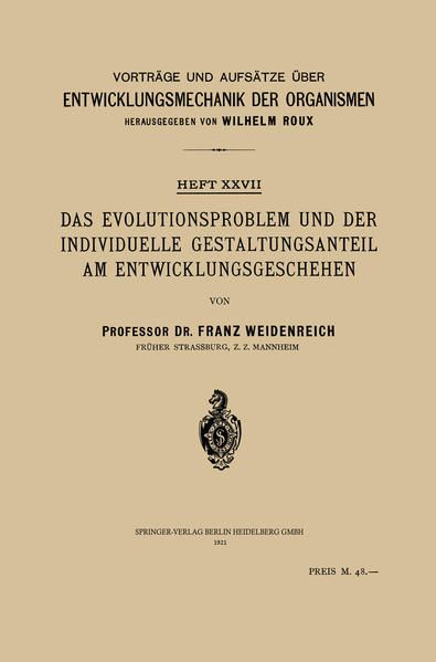 Produktbild: Das Evolutionsproblem und der Individuelle Gestaltungsanteil am Entwicklungsgeschehen