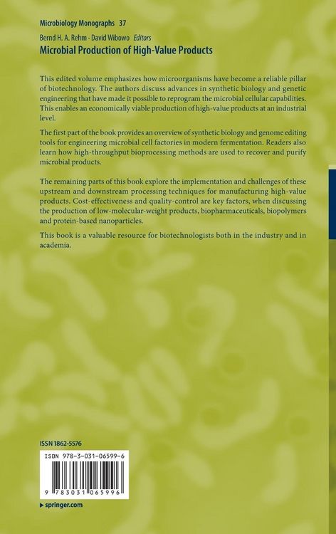 Produktbild: Microbial Production of High-Value Products