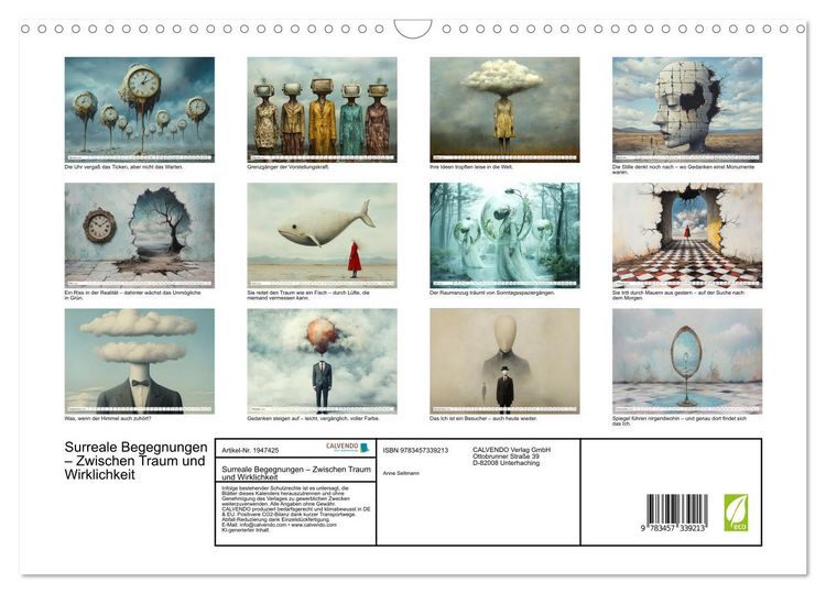 Produktbild: Surreale Begegnungen &ndash; Zwischen Traum und Wirklichkeit (Wandkalender 2026 DIN A3 quer), CALVENDO Monatskalender