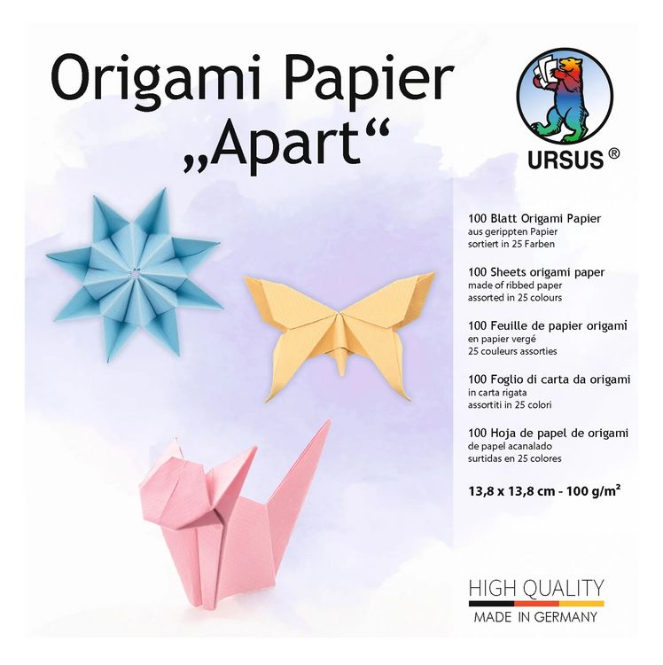 Produktbild: URSUS Falten Origami Papier Apart, 13,8 x 13,8 cm, 100 Blatt
