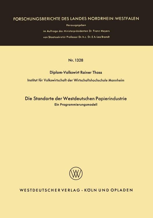 Produktbild: Die Standorte der westdeutschen Papierindustrie