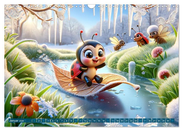 Produktbild: Kleine K&auml;fer, gro&szlig;e Abenteuer: Ein Jahreskalender f&uuml;r Kinder (Wandkalender 2026 DIN A3 quer), CALVENDO Monatskalender