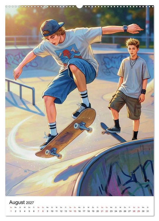 Produktbild: Level Up - Skate Vibes (hochwertiger Premium Wandkalender 2027 DIN A2 hoch), Kunstdruck in Hochglanz