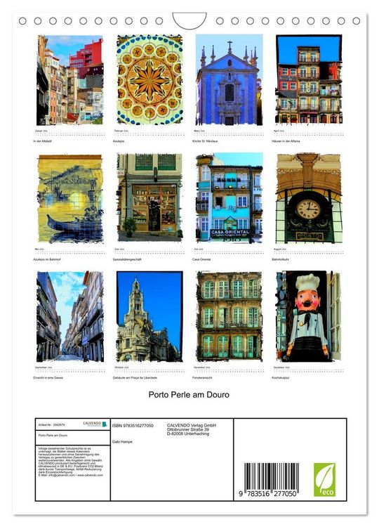 Produktbild: Porto Perle am Douro (Wandkalender 2026 DIN A4 hoch), CALVENDO Monatskalender