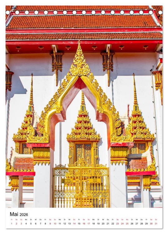 Produktbild: Wat Chalong - Tempel mit ganz speziellem Charme (Tischkalender 2026 DIN A5 hoch), CALVENDO Monatskalender