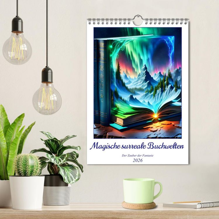 Produktbild: Magische surreale Buchwelten (Wandkalender 2026 DIN A4 hoch), CALVENDO Monatskalender