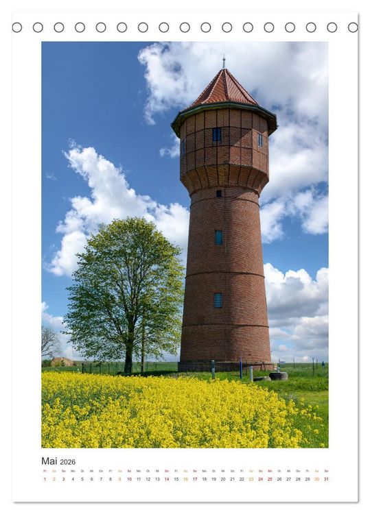Produktbild: Alte Wassert&uuml;rme (Tischkalender 2026 DIN A5 hoch), CALVENDO Monatskalender