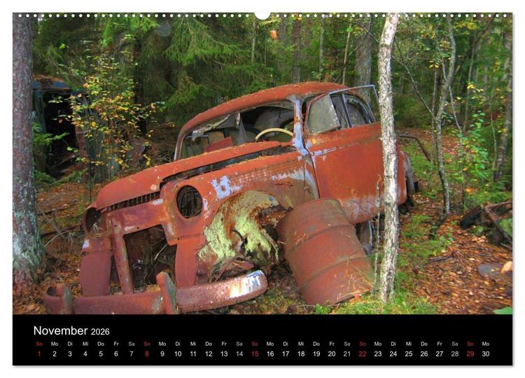 Produktbild: Schrottautos im Kyrk&ouml; Mosse (Wandkalender 2026 DIN A2 quer), CALVENDO Monatskalender