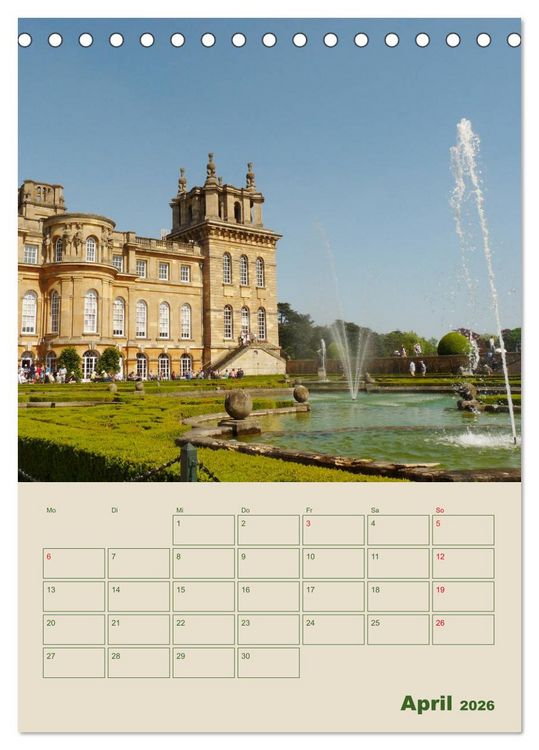 Produktbild: Schl&ouml;sser und G&auml;rten in England (Tischkalender 2026 DIN A5 hoch), CALVENDO Monatskalender