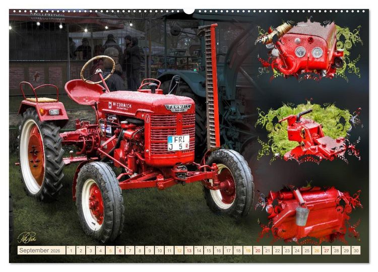 Produktbild: Oldtimer - Traktoren Parade (hochwertiger Premium Wandkalender 2026 DIN A2 quer), Kunstdruck in Hochglanz