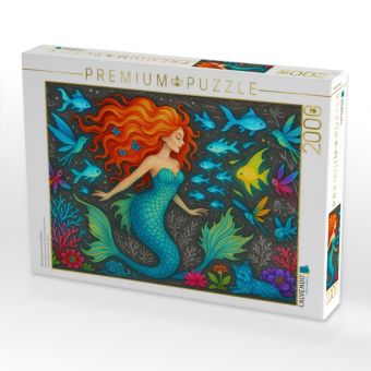 Produktbild: CALVENDO Puzzle Meerjungfrau und Leuchtfische | 2000 Teile Lege-Gr&ouml;&szlig;e 90x67cm Foto-Puzzle f&uuml;r gl&uuml;ckliche Stunden
