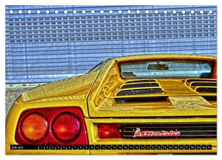Produktbild: Ein Teufel in Gelb Lamborghini Diablo PHOTOART (Tischkalender 2025 DIN A5 quer), CALVENDO Monatskalender