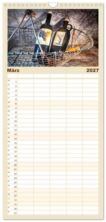 Produktbild: Familienplaner 2027 - Wabi Sabi: All die sch&ouml;nen alten Dinge mit 5 Spalten (Wandkalender, 21 x 45 cm) CALVENDO