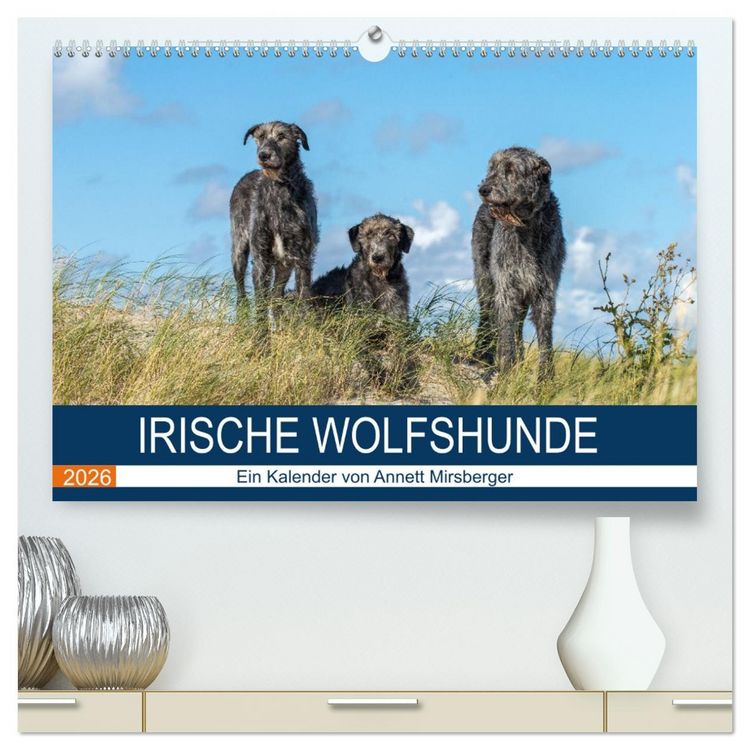 Produktbild: Irische Wolfshunde (hochwertiger Premium Wandkalender 2026 DIN A2 quer), Kunstdruck in Hochglanz