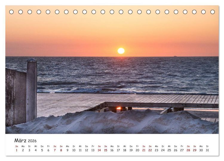 Produktbild: D&uuml;nen und Meer Nordseemomente (Tischkalender 2026 DIN A5 quer), CALVENDO Monatskalender