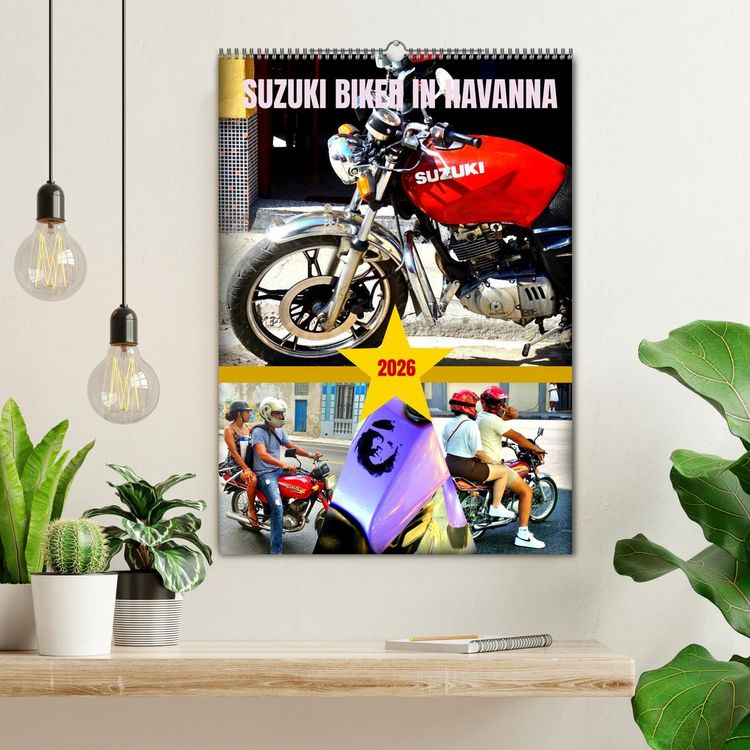 Produktbild: SUZUKI BIKER IN HAVANNA (Wandkalender 2026 DIN A2 hoch), CALVENDO Monatskalender