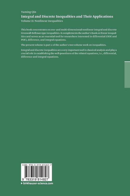 Produktbild: Integral and Discrete Inequalities and Their Applications